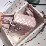 Dior Mini Lady Dior Bag In Lotus Pearly Lambskin - Image 2