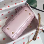 Dior Mini Lady Dior Bag In Lotus Pearly Lambskin - Image 6