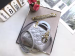 Dior Mini Lady Dior Bag In Grey Pearly Lambskin - Image 2