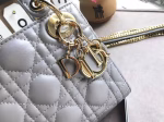 Dior Mini Lady Dior Bag In Grey Pearly Lambskin - Image 8