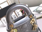 Dior Mini Lady Dior Bag In Grey Pearly Lambskin - Image 4