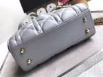 Dior Mini Lady Dior Bag In Grey Pearly Lambskin - Image 6