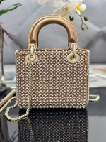 Dior Lady Dior Mini Chain Bag in Square with Strass and Beads - Image 7