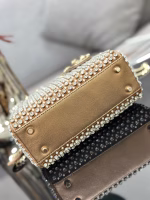 Dior Lady Dior Mini Chain Bag in Square with Strass and Beads - Image 9