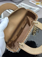 Dior Lady Dior Mini Chain Bag in Square with Strass and Beads - Image 4