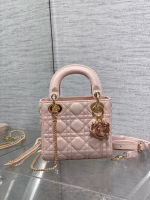 Dior Lady Dior Mini Bag with Chain in Pink Lambskin with Resin Charms - Image 10