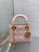 Dior Lady Dior Mini Bag with Chain in Pink Lambskin with Resin Charms - Image 4
