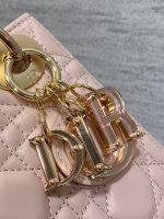 Dior Lady Dior Mini Bag with Chain in Pink Lambskin with Resin Charms - Image 9