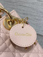 Dior Lady Dior Mini Bag with Chain in Pink Lambskin with Resin Charms - Image 8