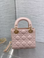 Dior Lady Dior Mini Bag with Chain in Pink Lambskin with Resin Charms - Image 2