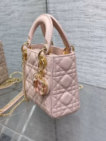 Dior Lady Dior Mini Bag with Chain in Pink Lambskin with Resin Charms - Image 7