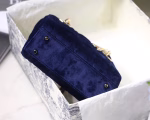 Dior Mini Lady Dior Chain Bag In Blue Velvet - Image 6