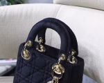 Dior Mini Lady Dior Chain Bag In Black Velvet - Image 3