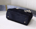Dior Mini Lady Dior Chain Bag In Black Velvet - Image 5