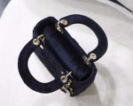 Dior Mini Lady Dior Chain Bag In Black Velvet - Image 6