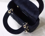 Dior Mini Lady Dior Chain Bag In Black Velvet - Image 4
