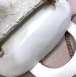 Dior Mini Lady Dior Chain Bag In White Wavy Crinkled Lambskin - Image 6