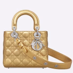 Dior My Lady Dior Bag In Gold Grained Calfskin - Image 8