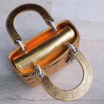 Dior My Lady Dior Bag In Gold Grained Calfskin - Image 4