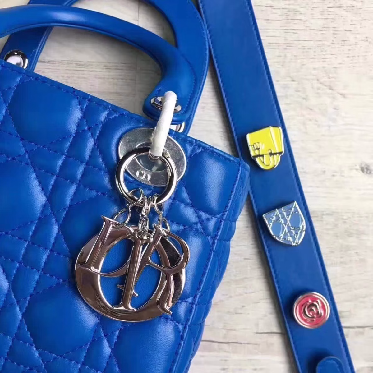 Dior My Lady Dior Bag In Blue Lambskin - Image 4