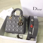 Dior My Lady Dior Bag In Grey Lambskin - Image 3