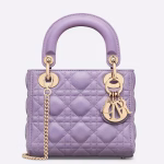 Dior Lady Dior Mini Bag with Chain in Lilas Cannage Lambskin - Image 10