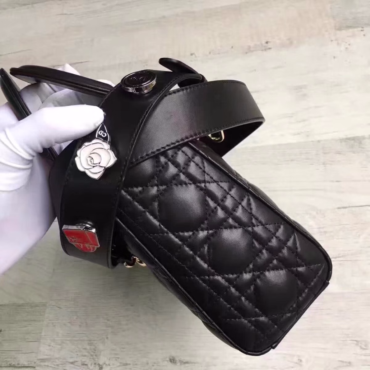 Dior My Lady Dior Bag In Black Lambskin - Image 2
