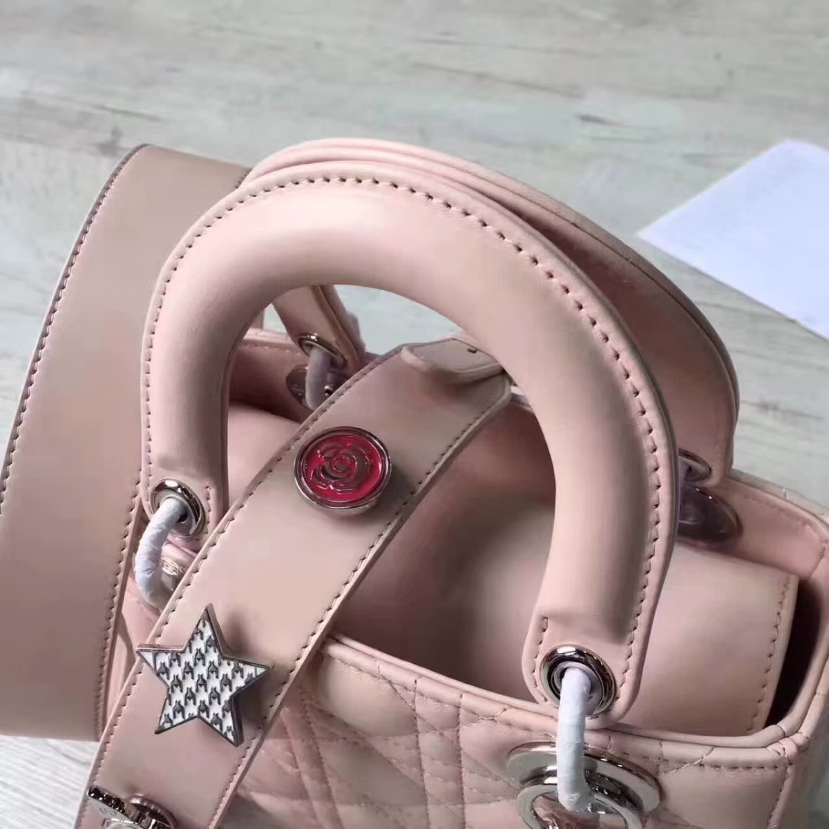Dior My Lady Dior Bag In Pink Lambskin - Image 6