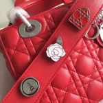 Dior My Lady Dior Bag In Red Lambskin - Image 4
