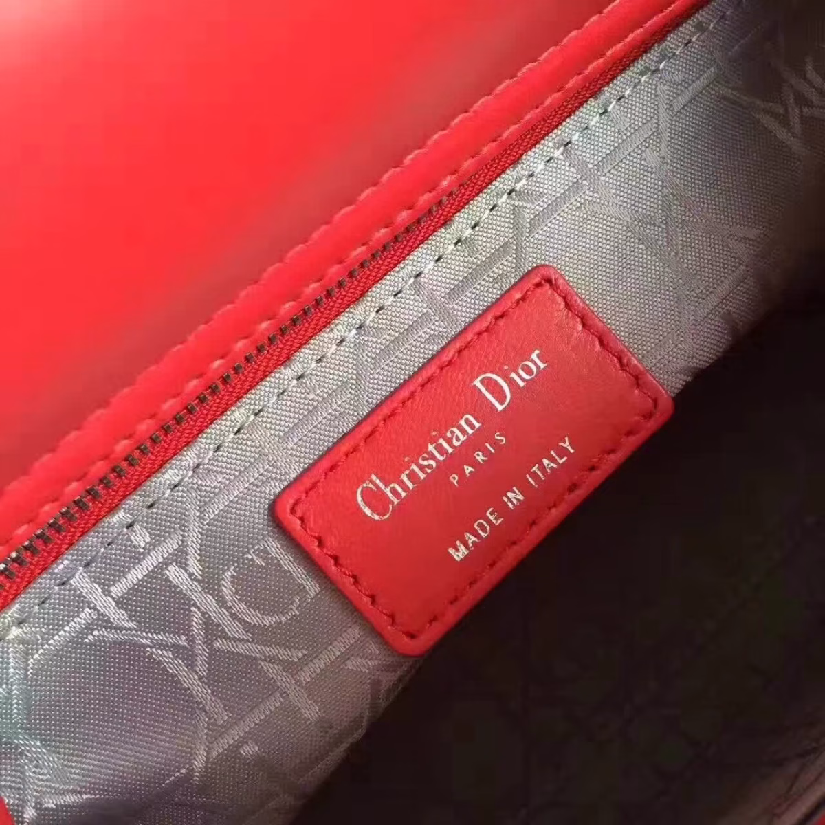 Dior My Lady Dior Bag In Red Lambskin - Image 5