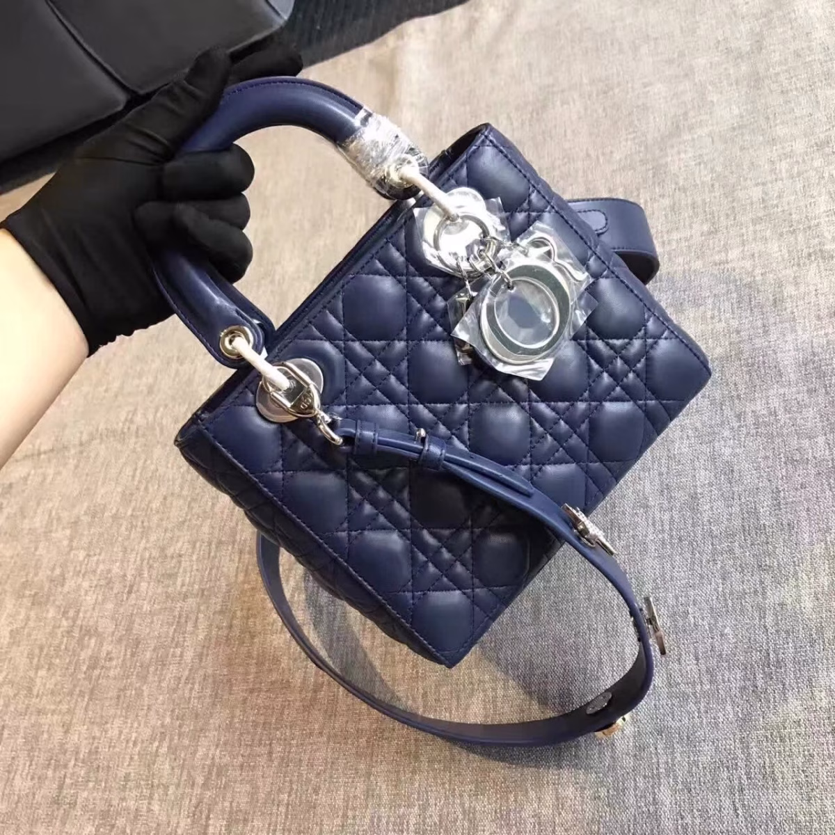 Dior My Lady Dior Bag In Sapphire Lambskin - Image 7