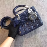 Dior My Lady Dior Bag In Sapphire Lambskin - Image 5