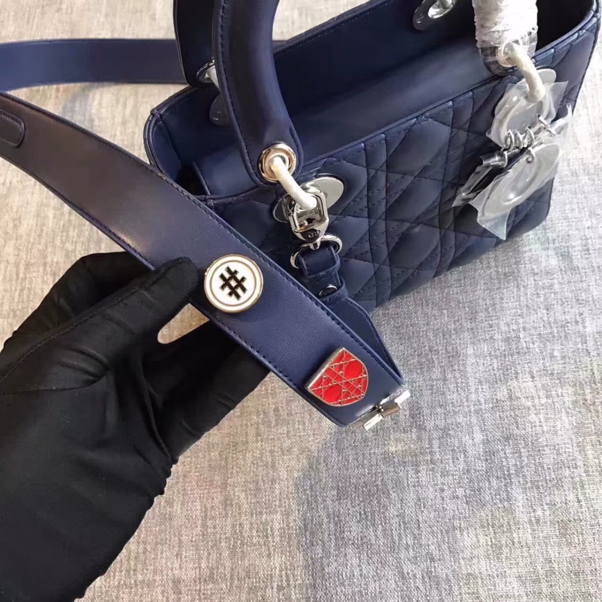 Dior My Lady Dior Bag In Sapphire Lambskin - Image 4