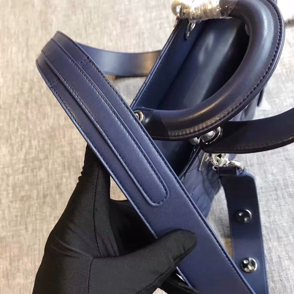 Dior My Lady Dior Bag In Sapphire Lambskin - Image 8