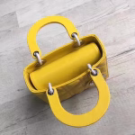 Dior My Lady Dior Bag In Yellow Lambskin - Image 7
