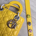 Dior My Lady Dior Bag In Yellow Lambskin - Image 4
