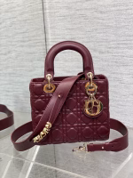 Dior Small Lady Dior My ABCDior Bag in Burgundy Lambskin - Image 5