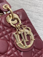 Dior Small Lady Dior My ABCDior Bag in Burgundy Lambskin - Image 7