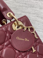 Dior Small Lady Dior My ABCDior Bag in Burgundy Lambskin - Image 8