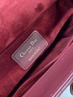 Dior Small Lady Dior My ABCDior Bag in Burgundy Lambskin - Image 3