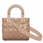 Dior Small Lady Dior My ABCDior Bag In Warm Taupe Cannage Lambskin - Image 6