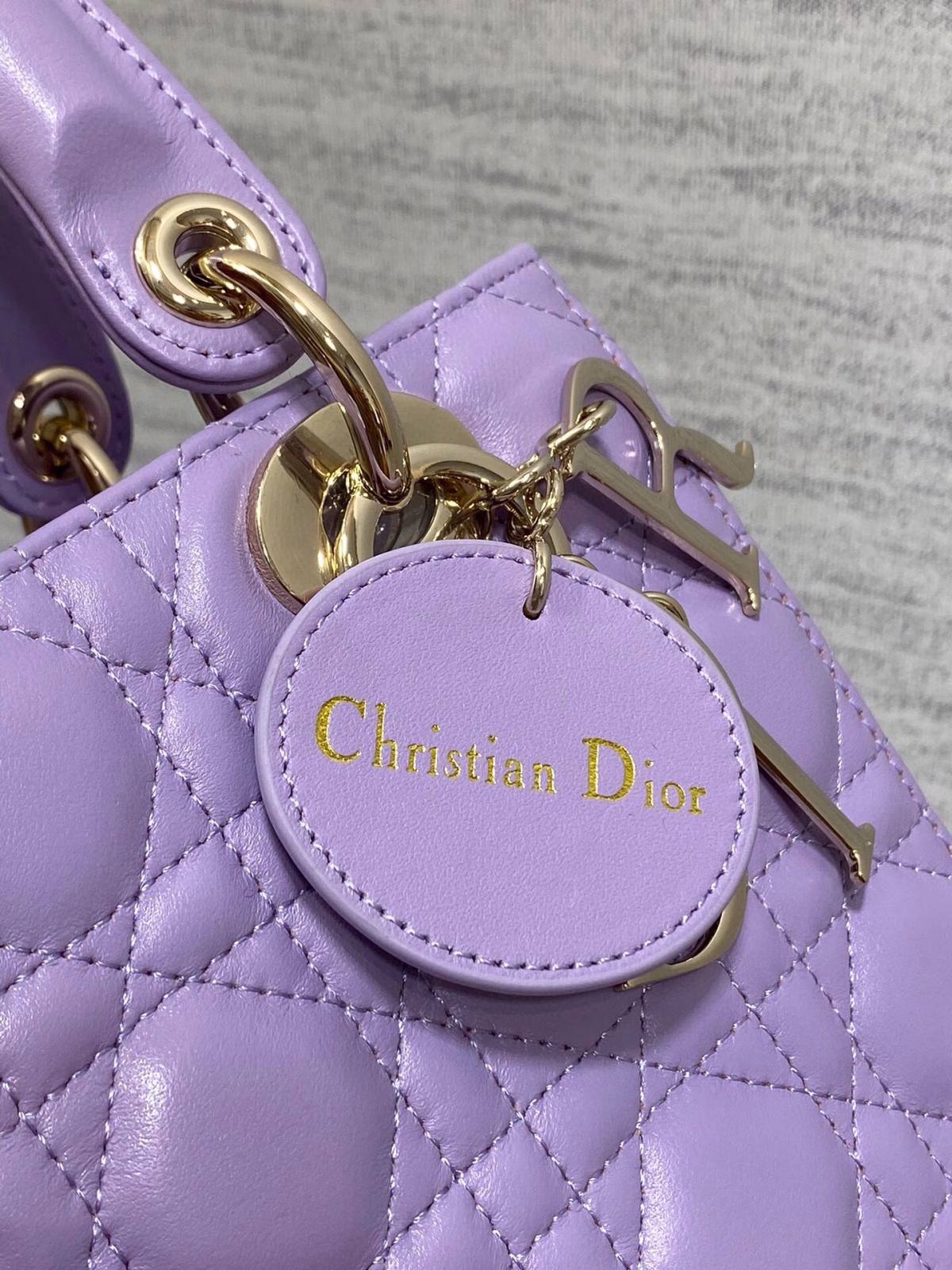 Dior Small Lady Dior My ABCDior Bag in Lilas Lambskin - Image 9