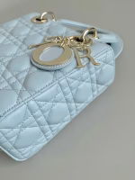 Dior Small Lady Dior My ABCDior Bag in Placid Blue Lambskin - Image 6