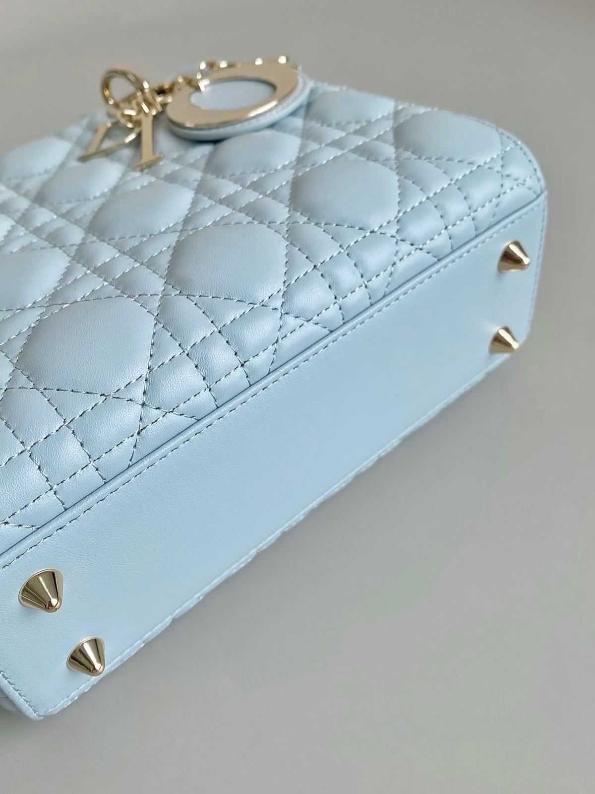 Dior Small Lady Dior My ABCDior Bag in Placid Blue Lambskin - Image 4
