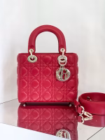 Dior Small Lady Dior My ABCDior Bag in Red Lambskin - Image 8