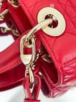 Dior Small Lady Dior My ABCDior Bag in Red Lambskin - Image 7