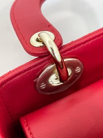 Dior Small Lady Dior My ABCDior Bag in Red Lambskin - Image 6
