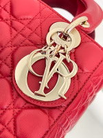 Dior Small Lady Dior My ABCDior Bag in Red Lambskin - Image 3