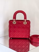 Dior Small Lady Dior My ABCDior Bag in Red Lambskin - Image 2