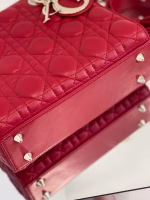 Dior Small Lady Dior My ABCDior Bag in Red Lambskin - Image 9